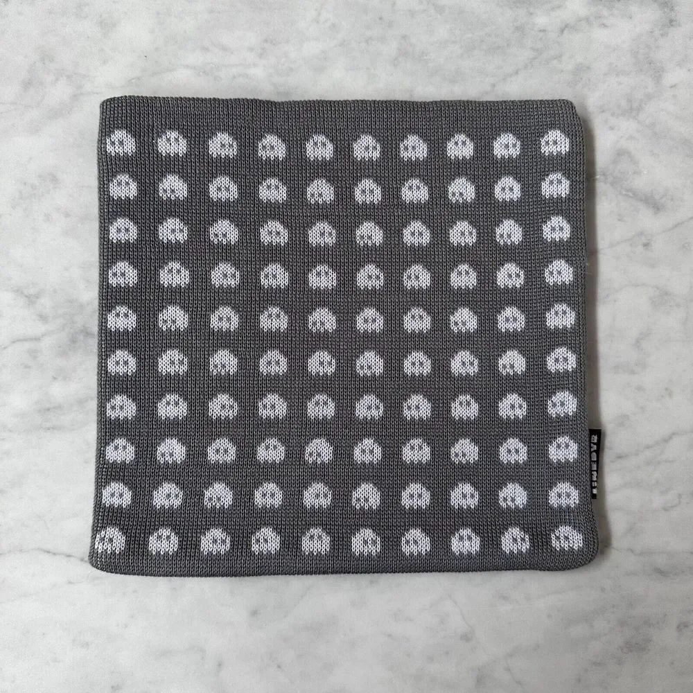 Linedyr Denmark Gray & White Knitted iPad Mini Sleeve Cover Pouch Pac-Man Print